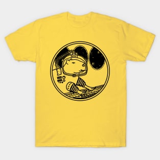 Sci Fi Space Astronaut Capybara in Spaceship T-Shirt